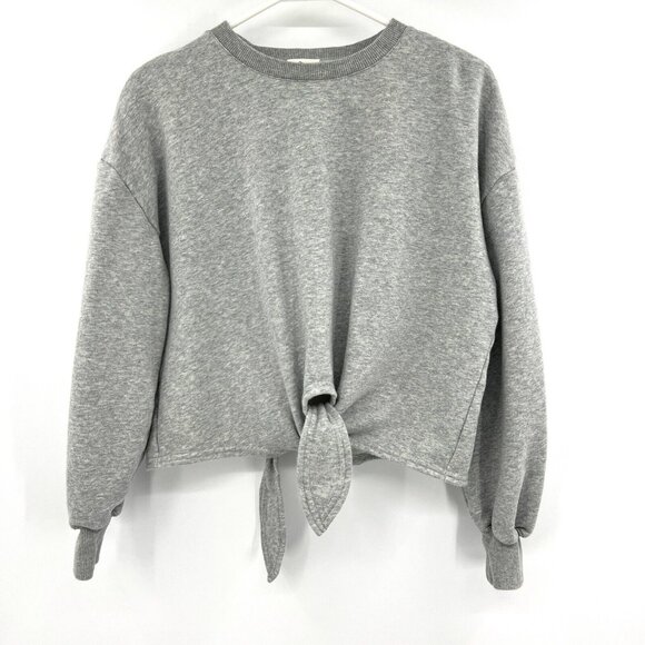 Cinq à Sept Gray Tie-Front Sweatshirt - Picture 1 of 4